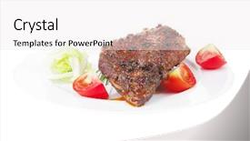  Presentation with white plate - Beautiful slides featuring chives isolated on white background backdrop and a  colored foreground