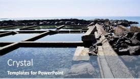  Presentation with taiwan - PPT theme consisting of chixi-rock-waterfall-in-penghu background and a  colored foreground