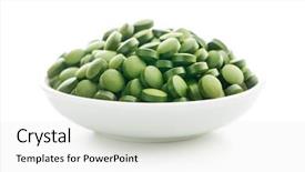  Presentation with chlorella - Presentation design enhanced with chlorella pills or green barley background and a sky blue colored foreground