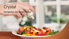  Presentation with salt - Slides consisting of chloride - hand adding salt using salt background and a lemonade colored foreground