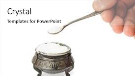  Presentation with black chalkboard vintage blackboard isolated - Amazing PPT theme having chloride - hand and vintage bowl backdrop and a white colored foreground