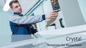  Presentation with plastic manufacturing - Presentation having chloride - plastic window and door manufacturing background and a light blue colored foreground