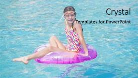  Presentation with space time - PPT theme having chlorine - beautiful young girl playing background and a light blue colored foreground