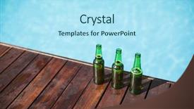  Presentation with wood panel - Beautiful presentation design featuring chlorine - beer bottles on wooden panel backdrop and a arctic colored foreground