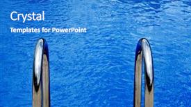  Presentation with metallic - Slide deck featuring chlorine - close-up of a swimming background and a teal colored foreground