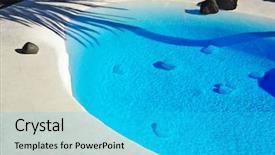  Presentation with palm tree - Slide deck with chlorine - close up of a swimming background and a cyan colored foreground