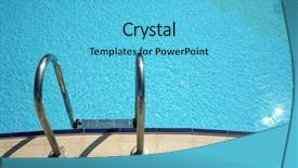  Presentation with swimming pool - Cool new PPT theme with chlorine - image of blue swimming pool backdrop and a  colored foreground