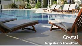  Presentation with swimming pool - Presentation theme featuring chlorine - image of blue swimming pool background and a  colored foreground