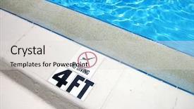  Presentation with swimming pool - Slide deck with chlorine - image of blue swimming pool background and a light gray colored foreground
