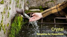  Presentation with water fountain - Amazing slides having chlorine - small hand of a girl backdrop and a tawny brown colored foreground