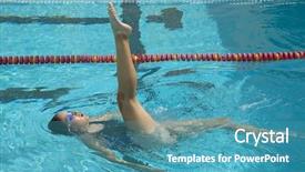  Presentation with swimmer - Amazing slide deck having chlorine - synchronized swimmer during practice backdrop and a teal colored foreground