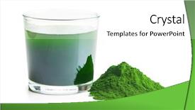  Presentation with chlorella - Presentation theme having chlorophyll - chlorella or green barley detox background and a white colored foreground