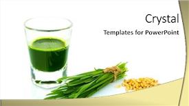  Presentation with chlorophyll - Colorful PPT theme enhanced with chlorophyll - shot glass of wheat grass backdrop and a white colored foreground