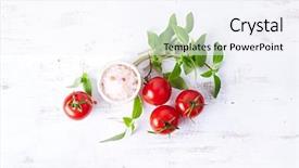  Presentation with chlorophyll - Presentation design consisting of chlorophyll - tomatoes thai basil and himalayan background and a  colored foreground