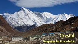  Presentation with oyo - Colorful PPT layouts enhanced with cho-oyo-peak-in-himalaya backdrop and a tawny brown colored foreground