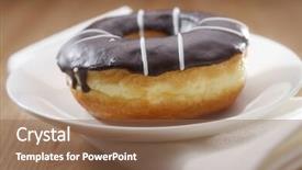  Presentation with close up shot - Amazing presentation theme having chocalate - close shot of chocolate-glazed doughnut backdrop and a tawny brown colored foreground