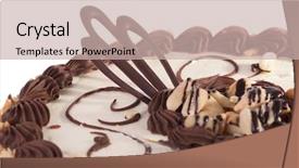  Presentation with food truck cake ice cream - PPT theme with chocholate - chocolate cake with cream background and a  colored foreground