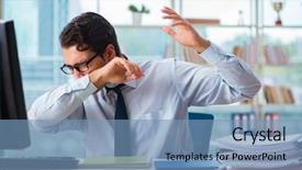  Presentation with body temperature sweating - PPT layouts having chock - businessman suffering from excessive armpit background and a teal colored foreground