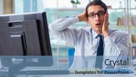  Presentation with body temperature sweating - Amazing PPT theme having chock - businessman suffering from excessive armpit backdrop and a  colored foreground