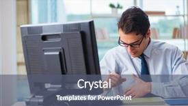  Presentation with body temperature sweating - Slide set having chock - businessman suffering from excessive armpit background and a  colored foreground