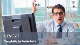  Presentation with body temperature sweating - PPT theme featuring chock - businessman suffering from excessive armpit background and a  colored foreground