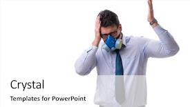  Presentation with bad - Colorful presentation design enhanced with chock - businessman sweating excessively smelling bad backdrop and a  colored foreground