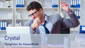  Presentation with bad - Theme enhanced with chock - businessman sweating excessively smelling bad background and a sky blue colored foreground