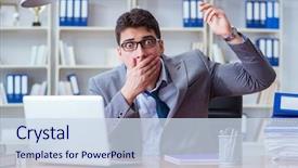  Presentation with bad teachers - Theme consisting of chock - businessman sweating excessively smelling bad background and a sky blue colored foreground