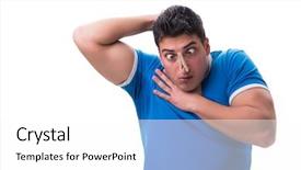  Presentation with bad - Presentation theme having chock - man sweating excessively smelling bad background and a  colored foreground