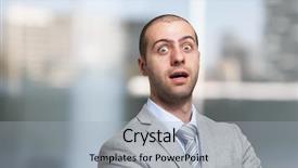  Presentation with portrait of a horse - Colorful presentation design enhanced with chock - surprised businessman portrait backdrop and a light gray colored foreground