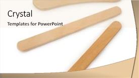  Presentation with tropical ice cream - PPT theme featuring chock - wooden ice cream sticks background and a  colored foreground