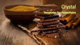  Presentation with baking cake - Beautiful slides featuring choclate - baking ingredients and spices backdrop and a tawny brown colored foreground