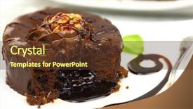  Presentation with chocolate dessert - Cool new slide deck with  backdrop and a  colored foreground