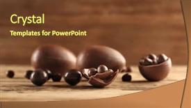  Presentation with easter - Amazing PPT theme having tablea cocolate design - chocolate easter eggs and candies backdrop and a tawny brown colored foreground