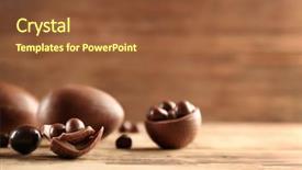  Presentation with easter - Slide set featuring tablea cocolate design - chocolate easter eggs and candies background and a tawny brown colored foreground