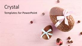  Presentation with easter - PPT theme with tablea cocolate design - chocolate easter eggs with color background and a  colored foreground
