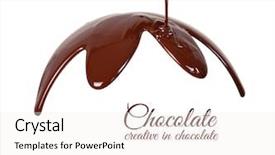 Presentation with syrup - Presentation having molten - melted chocolate syrup on white background and a white colored foreground