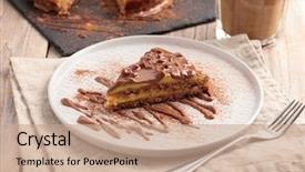  Presentation with dark homemade chocolate bars - Presentation theme consisting of choco - swedish almond cake with dark background and a light gray colored foreground