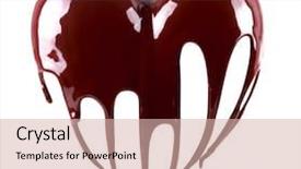  Presentation with syrup - PPT theme having choco drink - chocolate in the form background and a lemonade colored foreground