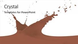  Presentation with chocolate splash - Cool new PPT layouts with choco drink - chocolate milk splash isolated backdrop and a  colored foreground