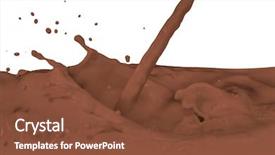  Presentation with chocolate splash - Beautiful PPT theme featuring choco drink - chocolate milk splash isolated backdrop and a tawny brown colored foreground