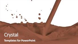  Presentation with chocolate splash - Colorful PPT theme enhanced with blond woman wearing virtual reality goggles standing on a balcony backdrop and a sky blue colored foreground