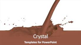  Presentation with chocolate splash - Amazing presentation design having choco drink - chocolate milk splash isolated backdrop and a  colored foreground