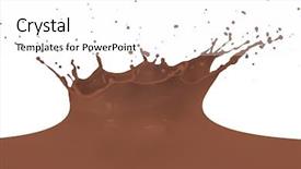  Presentation with chocolate splash - Slide deck consisting of choco drink - chocolate milk splash isolated background and a  colored foreground