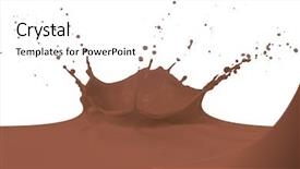  Presentation with chocolate splash - Beautiful presentation featuring choco drink - chocolate milk splash isolated backdrop and a  colored foreground