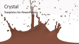  Presentation with chocolate splash - Audience pleasing presentation design consisting of choco drink - chocolate milk splash isolated backdrop and a  colored foreground