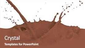  Presentation with chocolate splash - Beautiful PPT layouts featuring choco drink - chocolate milk splash isolated backdrop and a  colored foreground