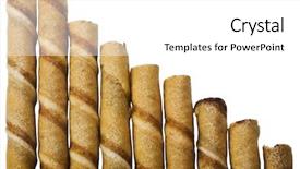  Presentation with wafer - PPT theme having choco drink - close-up of chocolate wafer sticks background and a white colored foreground