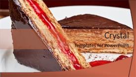  Presentation with chocolate dessert - Presentation theme with choco drink - esterhazy chocolate dessert pie background and a red colored foreground