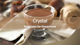  Presentation with bowl - PPT layouts having choco drink - melted chocolate on glass bowl background and a coral colored foreground
